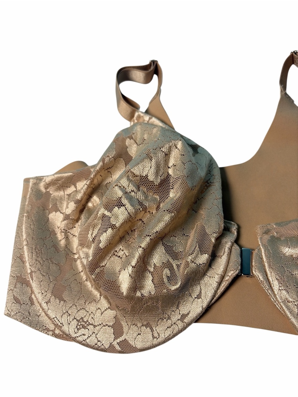 Soma Women Vanishing Back Unlined Front Close Lace Bra Soft Tan Size 42C - Picture 2 of 9